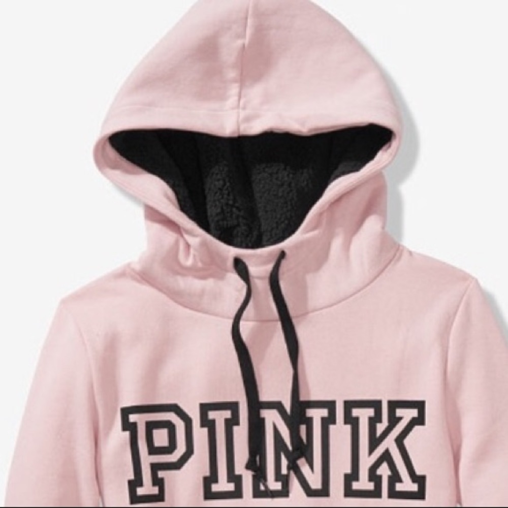 ๐ซSOLD๐ซ๐VS PINK PINK SHERPA FUNNEL NECK PULLOVER - Picture 8 of 8